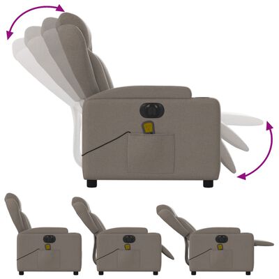 vidaXL Massagesessel Elektrisch Taupe Stoff