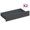 vidaXL Massivholzbett mit 2 Schubladen Dunkelgrau Kiefer 90x200 cm