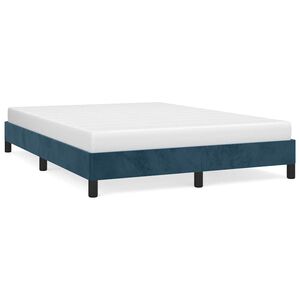 vidaXL Bettgestell ohne Matratze Dunkelblau 140x190 cm Samt
