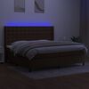 vidaXL Boxspringbett mit Matratze & LED Dunkelbraun 200x200 cm Stoff
