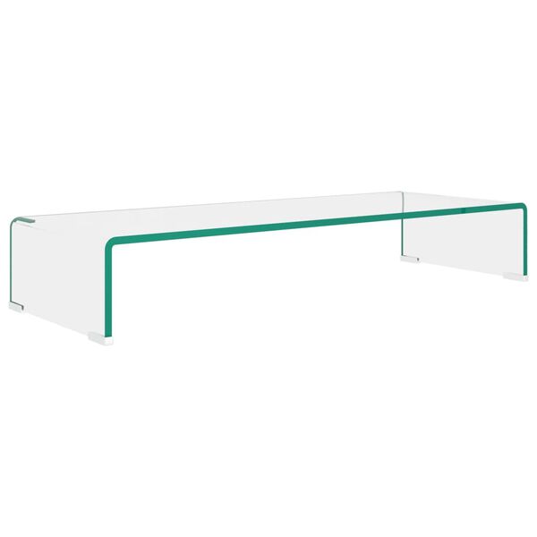 vidaXL TV-Tisch/Bildschirmerh&ouml;hung Glas Transparent 80x30x13 cm