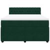 vidaXL Boxspringbett mit Matratze Dunkelgr&uuml;n 140x200 cm Samt