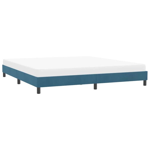 vidaXL Bettgestell ohne Matratze Dunkelblau 180x210 cm Samt