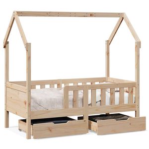 vidaXL Kinderbett mit Schubladen 80x170 cm Massivholz Kiefer