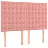 vidaXL Boxspringbett mit Matratze Rosa 140x190 cm Samt