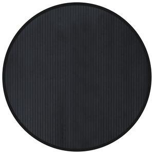 vidaXL Teppich Rund Schwarz 100 cm Bambus
