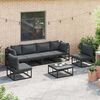 vidaXL Gartensofa-set mit Kissen 7 pcs Schwarz Aluminium
