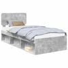 vidaXL Bettrahmen Beton Grau 90 x 190 cm Massives Kiefernholz