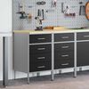 vidaXL Werkbank mit Schubladen 2 pcs Schwarz und Grau 75 x 45 x 85 cm