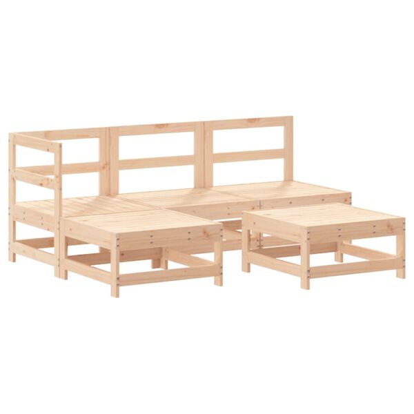 vidaXL 5-tlg. Garten-Lounge-Set mit Kissen Massivholz