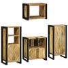 vidaXL Badezimmermöbel Set Wandmontiert 4 pcs Braun Massivholz Mango