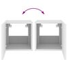 vidaXL TV-Wandschrank mit LED-Leuchten Wei&szlig; 30,5x35x30 cm