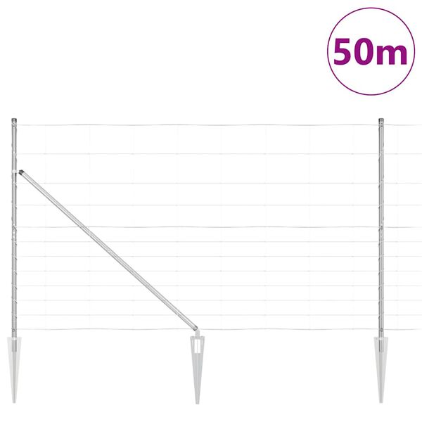 vidaXL Zaunpfosten Galvanisiert 50 x 1,4 m Stahl