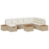 vidaXL Gartensofa-set 9 stk. Beige Poly-Rattan