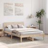 vidaXL Bettrahmen mit Kopfteil Natur 135 x 190 cm Massives Kiefernholz