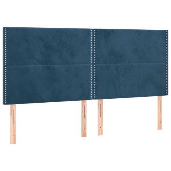 vidaXL Kopfteil Dunkelblau 160 x 5 x 118/128 cm Samt