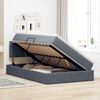 vidaXL Bett mit Stauraum und LED mit LED Dunkelgrau 120 x 190 cm Samt