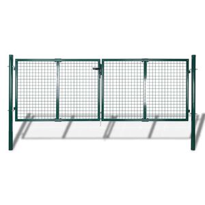 vidaXL Zauntor Stahl 300x100 cm Gr&uuml;n