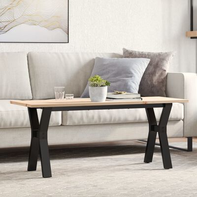 vidaXL Couchtisch Y-Gestell 110x40x45 cm Massivholz Kiefer & Gusseisen