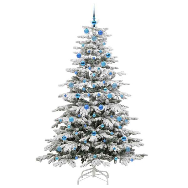 vidaXL K&uuml;nstlicher klappbarer Weihnachtsbaum Wei&szlig; 210 cm PE und PVC