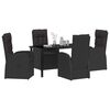 vidaXL Garten Essgruppe mit Kissen 5 pcs Schwarz Poly-Rattan