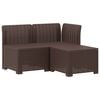 vidaXL 3-Sitzer Garten Sofa Rattan Look PP Braun