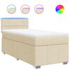vidaXL Boxspringbett mit Matratze Creme 80x200 cm Stoff