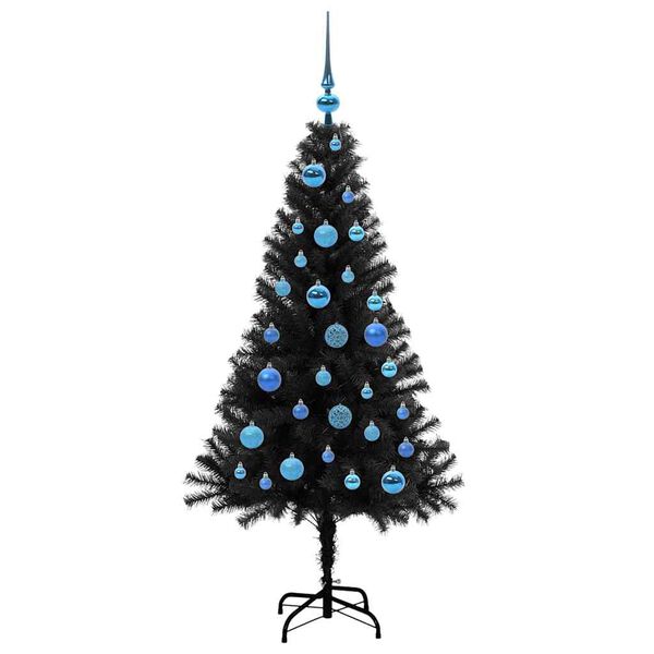 vidaXL Weihnachtsbaum mit 150 LEDs mit St&auml;nder Schwarz 150 cm PVC