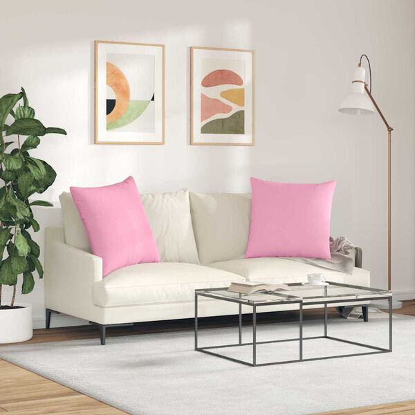 vidaXL Sofakissen 2 pcs Rosa 80 x 80 cm Stoff