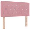 vidaXL LED Boxspringbett mit Matratze mit LED Rosa 90 x 200 cm Samt