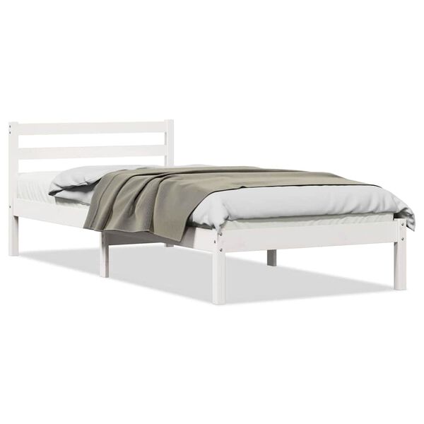 vidaXL Bettrahmen Wei&szlig; 225,5 x 95,5 x 69,5 cm Massivholz Kiefer