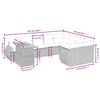 vidaXL 10-tlg. Garten-Sofagarnitur mit Kissen Schwarz Poly Rattan