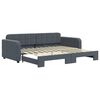 vidaXL Tagesbett Ausziehbar Dunkelgrau 90x200 cm Samt
