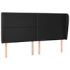 vidaXL Kopfteil mit Ohren Schwarz 163x23x118/128 cm Kunstleder