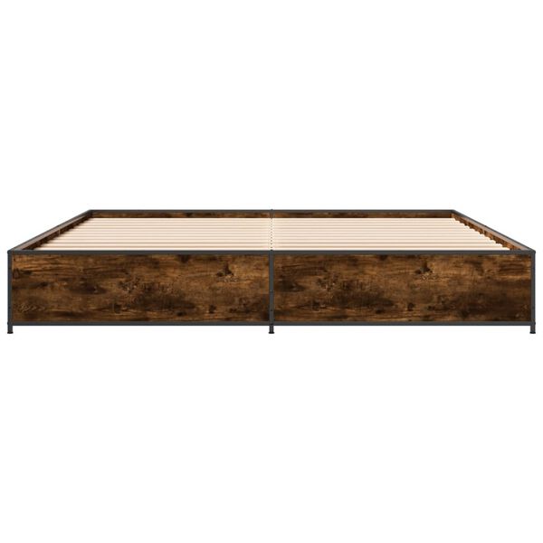 vidaXL Bettgestell R&auml;uchereiche 200x200 cm Holzwerkstoff und Metall