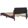 vidaXL Bettgestell "Dover" Dunkelbraun 100x200 cm Stoff