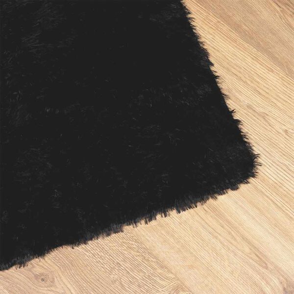 vidaXL Teppich Shaggy Hochflor NAVARRA Schwarz 130x200 cm Polyester