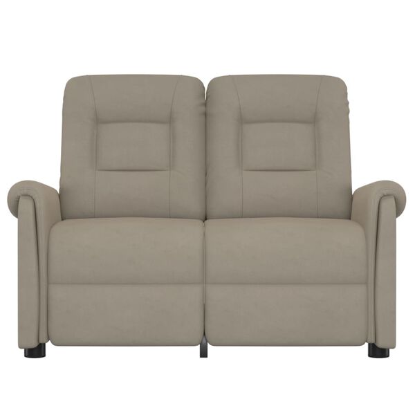 vidaXL 2-Sitzer Massagesessel Hellgrau Mikrofaser-Gewebe