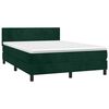 vidaXL Boxspringbett mit Matratze & LED Dunkelgr&uuml;n 140x200 cm Samt