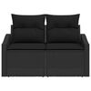 vidaXL Garten-Sofa mit Kissen 123 x 62 x 69 cm Poly-Rattan