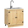 vidaXL Schrank SKI Honigbraun 80 x 46 x 81.5 cm Massives Kiefernholz