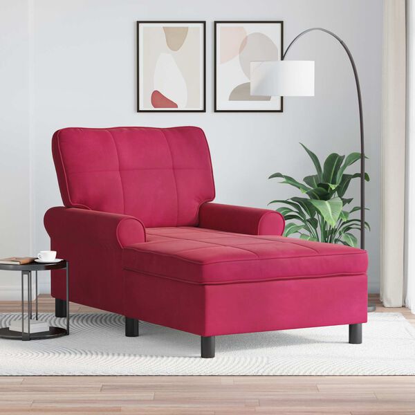vidaXL Lounge-Liege mit Kissen Weinrot 91 x 157 x 91 cm Samt