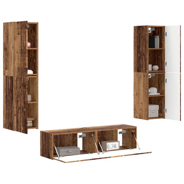 vidaXL TV-Schrankset 6 pcs Altholz Holzwerkstoff