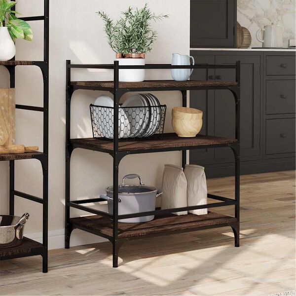 vidaXL K&uuml;chenwagen Braun Eichen-Optik 65x40x86,5 cm Holzwerkstoff
