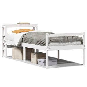 vidaXL Seniorenbett mit Kopfteil ohne Matratze Wei&szlig; 75x190 cm