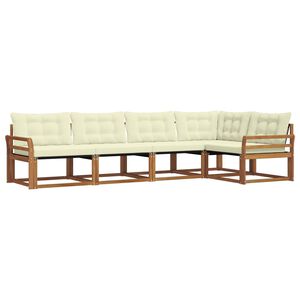 vidaXL Outdoor-Sofagarnitur mit Kissen 5 pcs Natur und Creme