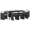 vidaXL Garten Essgruppe 9 stk. Schwarz Poly-Rattan