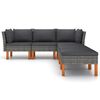 vidaXL 6-tlg. Garten-Lounge-Set mit Kissen Poly Rattan Grau
