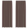 vidaXL Voile Vorh&auml;nge mit Lasche 2 Stk. Braun