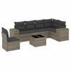 vidaXL 7-tlg. Garten-Sofagarnitur mit Kissen Grau Poly Rattan